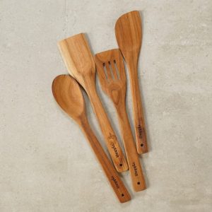 Organic Teak Wooden Laddles – Set of 4