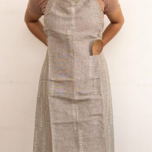 Linen Stripes Apron Black / Beige