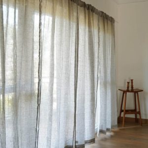 Vapor Grey Linen Sheer Curtain Fabric