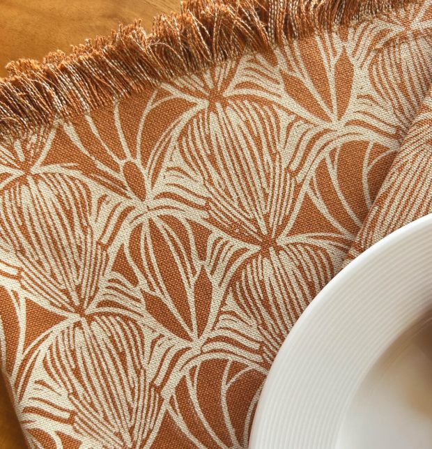 Metamorph Printed Cotton Table Napkins Brown – Set of 6 - Image 2