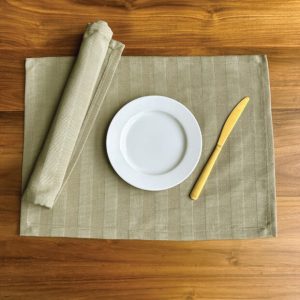 Serene Stripes Cotton Tablemats Haze Green – Set of 6