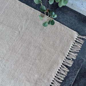 Handwoven Cotton/Jute Rug Beige