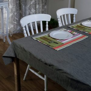 Textura Cotton Table Cloth Periscope Grey 60″ x 60″